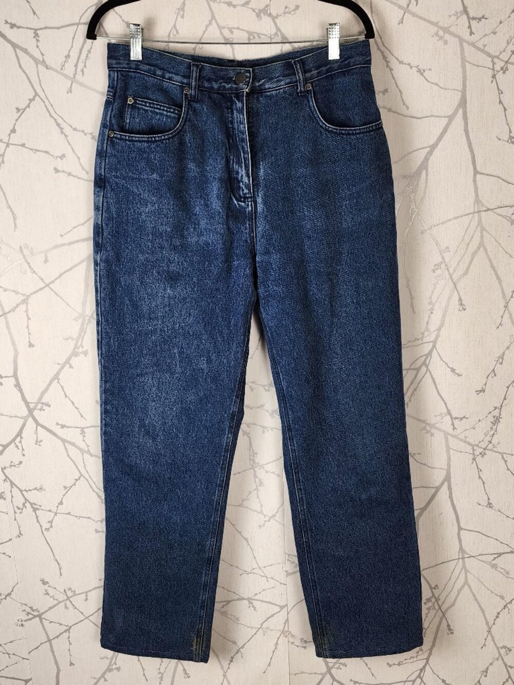 Woolrich Dark Wash Fleece Lined High Rise Straight Leg Jeans